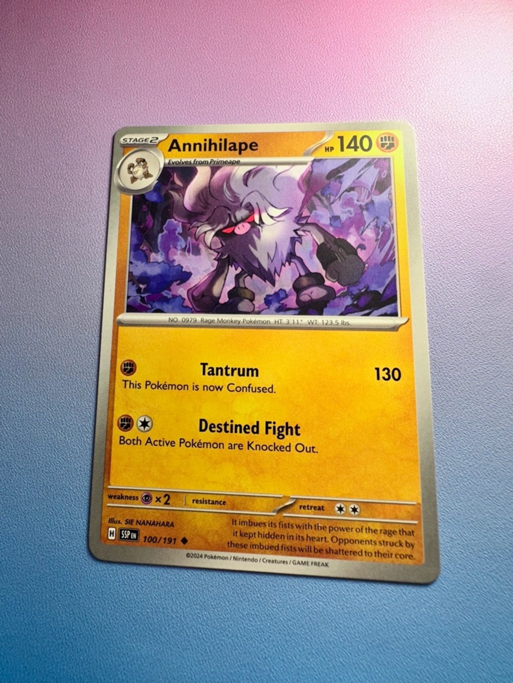 annihilape - 100/191 (uncommon) — pokemon: surging sparks